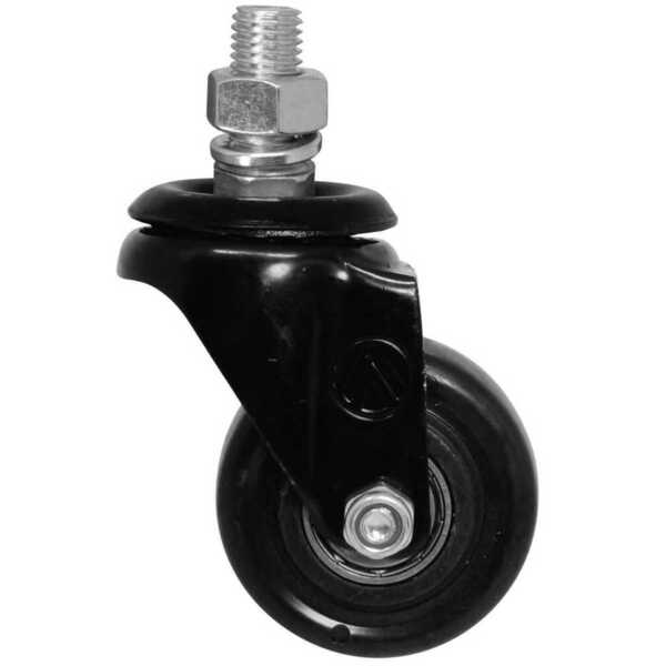 Rodízio Pvc Preto 2" 50mm Giratório Rosca - A09420-gr - Ajax