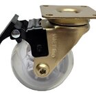 Rodizio Rodinha Dourado Moveis Girat Silicone 50mm Com Trava