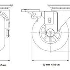 Rodizio Rodinha Dourado Moveis Girat Silicone 50mm Com Trava