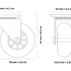 Rodizio Rodinha Dourado Móveis Silicone Girat 50 Mm S/ Trava