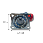 Rodízio Rodinha Giratório Placa Base Aço Roda Pp Vermelho Diâ