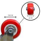 Rodízio Rodinha Giratório Placa Base Aço Roda Pp Vermelho Diâ