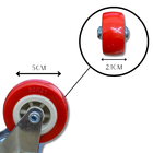 Rodízio Rodinha Giratório Placa Base Aço Roda Pp Vermelho Diâ