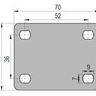 Rodízio Série 10 Inox Placa 50mm Com Freio - Nylon 50kg - Col