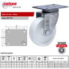 Rodízio Série 12 Inox Placa 101mm - Nylon 170kg - Colson - 41