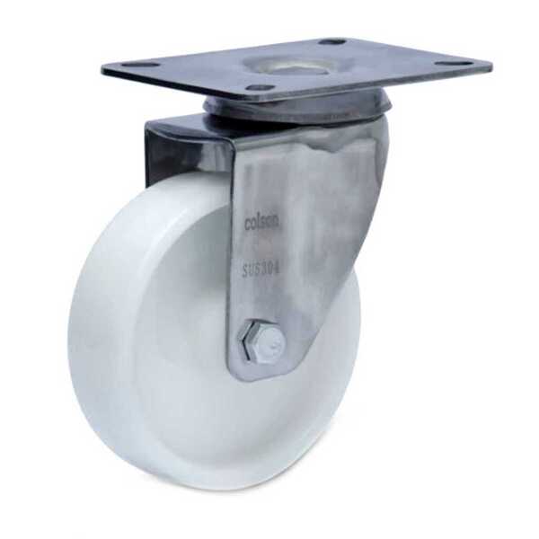 Rodízio Série 12 Inox Placa 76mm - Nylon 150kg - Colson - 4178