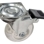 Rodízio Silicone 50mm Gel Transparente Giratório Com Freio