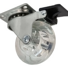 Rodízio Silicone 50mm Gel Transparente Giratório Com Freio