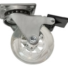 Rodízio Silicone 50mm Gel Transparente Giratório Com Freio