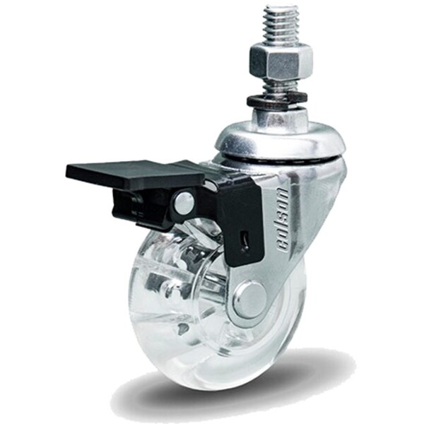 Rodízio Silicone Pvc Gel Cristal Parafuso 2" 50mm 40kg Com Fr