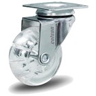 Rodízio Silicone Pvc Gel Cristal Placa 2" 50mm 40kg - Colson