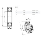 Rolamento De Esferas 6005-zz-c3
