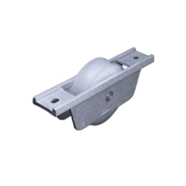 Roldana 60mm Nylon Canal "v" C/ Suporte Aluminio Portao Corre