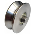 Roldana Em Aço 4" Canal (v) Com Eixo E Rolamento Porta Portao