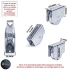 Roldana Em Aço 4" Canal (v) Com Suporte E Rolamento Porta Por