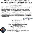 Roldana Guia Lateral 18x48 Nylon C/rolamento Portao Basculant