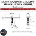Roldana Guia Trilho Stanley 2 Rodas C/rolamento Concavo 1/18"