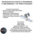 Roldana Guia Trilho Stanley 2 Rodas C/rolamento Rebaixo Aba 1