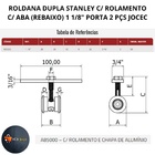 Roldana Guia Trilho Stanley 2 Rodas C/rolamento Rebaixo Aba 1