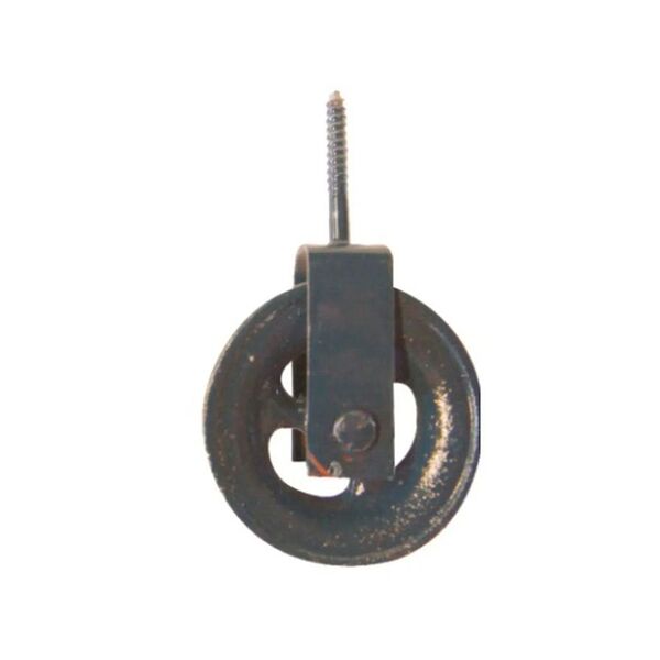 Roldana Para Varal Em Ferro Fundido Cinzento Grande