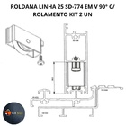 Roldana Porta Janela Linha 25 Sd-774 Em V 90° C/ Rolamento Ki