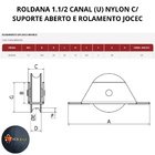 Roldana Portao 1 1/2 Pol Nylon Canal "u" C/rolamento Cavalete