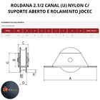 Roldana Portao 2 1/2 Pol Nylon Canal "u" C/rolamento Cavalete