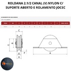 Roldana Portao 2 1/2 Pol Nylon Canal "v" C/ Rolamento Cavalet