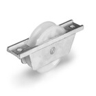 Roldana Portao 70mm Nylon Em "u" Meia Cana Cavalete Aluminio