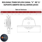 Roldana Portao 75mm Nylon Em "v" 90 Graus Cavalete Aluminio J