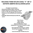 Roldana Portao 75mm Nylon Em "v" 90 Graus Cavalete Aluminio J