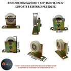 Roldana Rodizio C/esfera Concavo 1 1/8" Em Nylon C/ Suporte 2