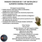 Roldana Rodizio C/esfera Concavo 1 1/8" Em Nylon C/ Suporte 2