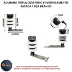 Roldana Tripla Com Freio Envidracamento Sacada 1 Pça Branco