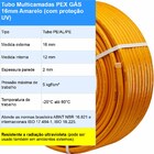 Rolo 100m 16mm Tubo Multicamadas Pex Gás Amarelo com Proteção