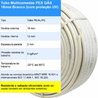 Rolo 100m 16mm Tubo Multicamadas Pex Gás Branco com Proteção