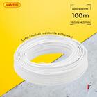 Rolo 100m Cabo Flexivel 4,0mm Branco Nambei