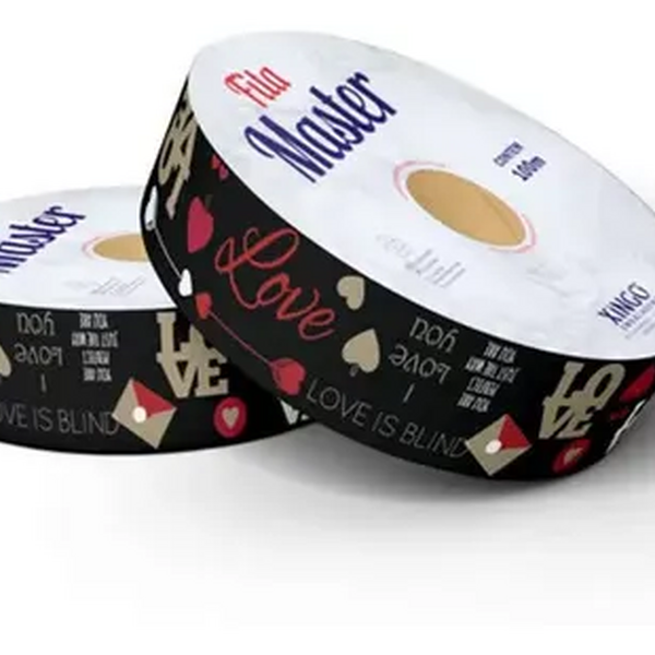 Rolo De Fita Master Xingo Decorada Love Preto 100m