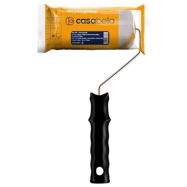 Rolo De Lã Casabella Sintético 340/9cm Com Suporte Lisas - Em