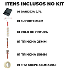Rolo De Pintura 23cm Antirespingo + Trincha 25mm + Trincha 50