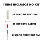 Rolo De Pintura 23cm Lã Microfibra + Suporte Garfo Gaiola Com