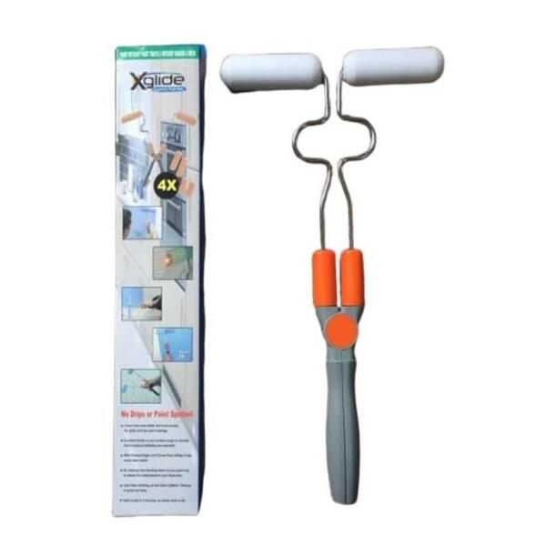 Rolo De Pintura Articulavel Duplo Pincel Magico Canto Moveis