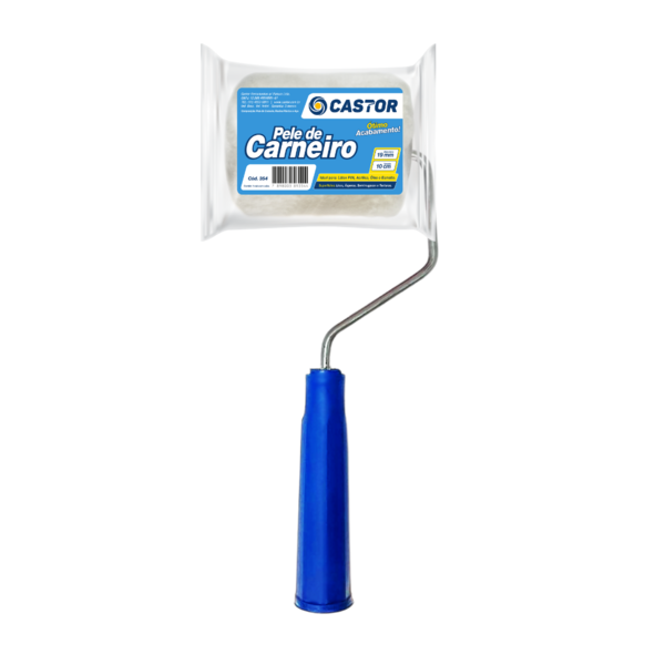 Rolo De Pintura Pele De Carneiro 10 Cm C/ Cabo - Castor