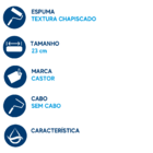Rolo Espuma Texturizado 23cm S/cabo - Castor