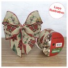 Rolo Fita Aramada Natal Decoração Natalina 6,3cm X 9,14m