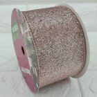 Rolo Fita Aramada Rose Gold Enfeite Natal 6,3cm 9m Kit 6pçs