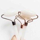 Rolo Massageador Facial Pedra Quartzo Anti Estresse E Anti Ru