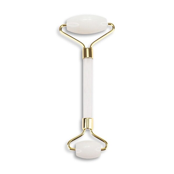 Rolo Massageador Facial Pedra Quartzo Anti Estresse E Anti Ru