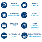 Rolo Para Pintura Lã Microfibra Seda 10mmx09cm C/cabo - Castor