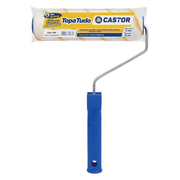 Rolo Para Pintura Lã Topa Tudo 15 Cm C/cabo - Castor
